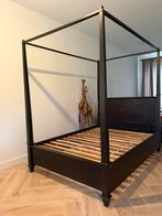 Design houten hemelbed bed 140x200, Huis en Inrichting, Ophalen, Bruin, Tweepersoons, 140 cm