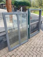 Hardhouten kozijnen met ramen - 140x110, Doe-het-zelf en Verbouw, Glas en Ramen, Ophalen, Gebruikt, 80 tot 120 cm, Dubbelglas