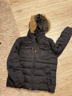 Zwarte winterjas met bontkraag - Maat XL, Ophalen of Verzenden, Gedragen, Zwart