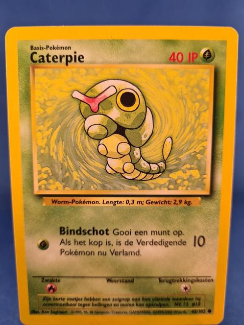 Caterpie 45/102 - Base (NL), Hobby en Vrije tijd, Verzamelkaartspellen | Pokémon, Gebruikt, Losse kaart, Verzenden