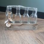 Leuk houten bakje met glazen flesjes nieuw, Huis en Inrichting, Woonaccessoires | Overige, Ophalen, Nieuw