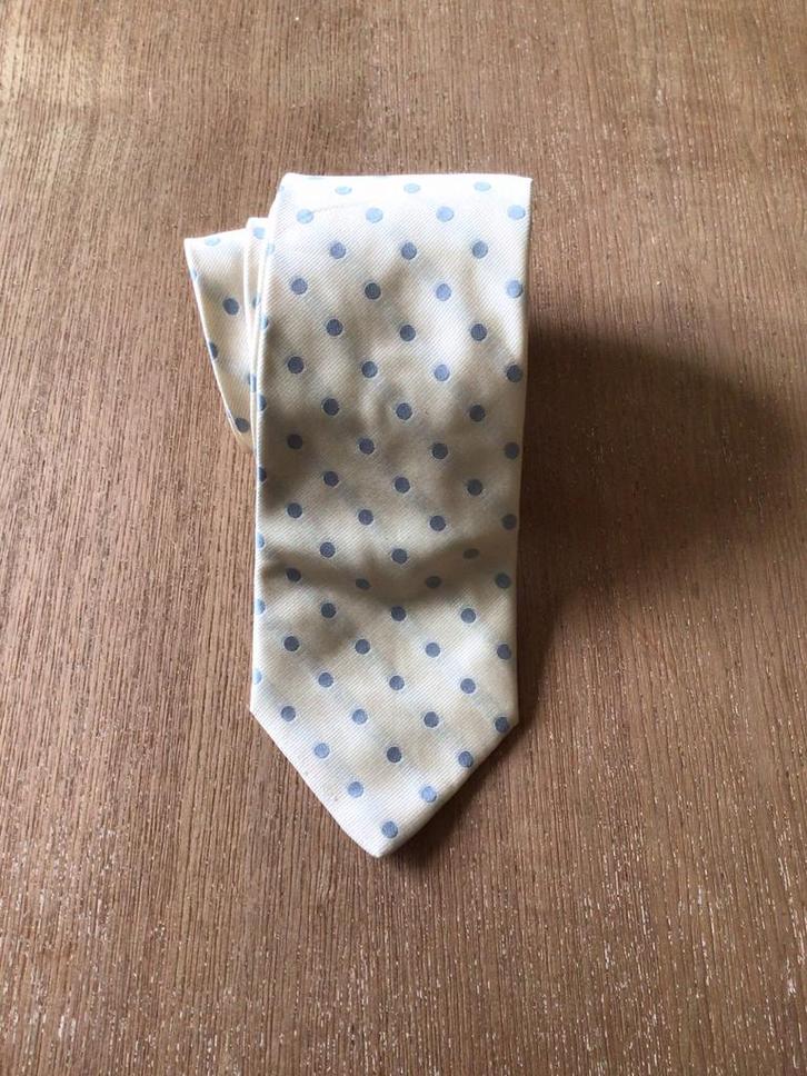 Vintage Altio zijde stropdas, lichtblauwe polka dot., Kleding | Heren, Stropdassen, Zo goed als nieuw, Blauw, Ophalen of Verzenden