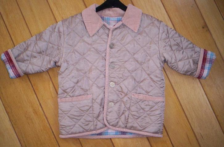 Jas jack beige ruit ommekeer ruit maat 104, Kinderen en Baby's, Kinderkleding | Maat 104, Zo goed als nieuw, Meisje, Jas, Ophalen of Verzenden