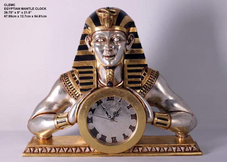 Schitterende Egyptische tafelklok Toetanchamon, Huis en Inrichting, Woonaccessoires | Klokken, Nieuw, Wekker of Tafelklok, Ophalen of Verzenden