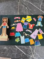 Houten aankleedpop met magnetische kleding, Ophalen of Verzenden, Gebruikt, Overige typen