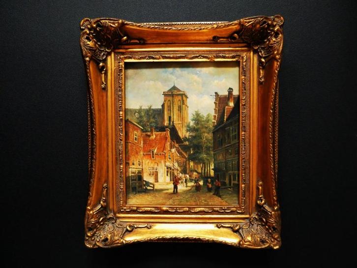 Schilderij stadsgezicht Biggs & Sons London J.Smith verguld, Antiek en Kunst, Kunst | Schilderijen | Klassiek, Ophalen of Verzenden