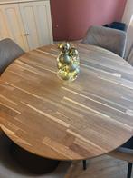 Ronde houten eettafel, Huis en Inrichting, Tafels | Eettafels, Ophalen, Gebruikt, 100 tot 150 cm, Vier personen