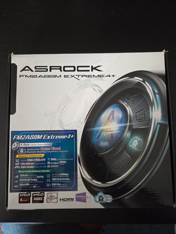 ASRock FM2A88M Extreme4+ + AMD A6-7400K + 4 GB, Computers en Software, Moederborden, Gebruikt, DDR3, Ophalen of Verzenden