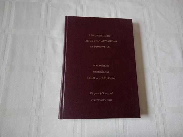 Bewonerslijsten Appingedam 1480-1811, Boeken, Geschiedenis | Stad en Regio, Zo goed als nieuw, 17e en 18e eeuw, Ophalen of Verzenden