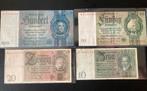 Duitse Bankbiljetten Set - 10, 20, 50, 100 Mark, Ophalen of Verzenden, Duitsland, Setje