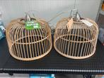 2 hanglampen tafellampen van bamboe diameter 42 en 32 cm H, Nieuw, Ophalen of Verzenden, Nb, Nb