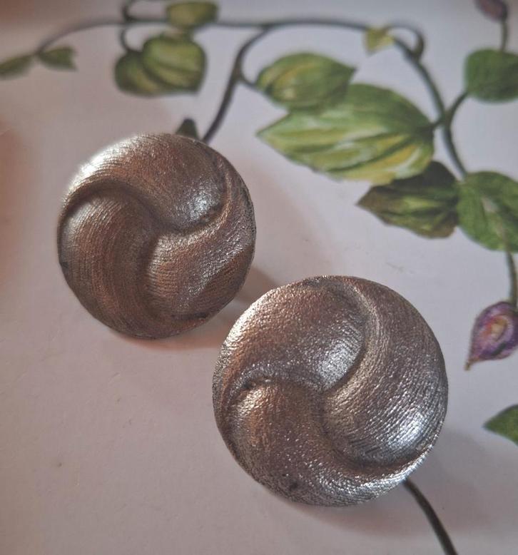 Oorbellen , mat grijs van kleur ,clips,, Sieraden, Tassen en Uiterlijk, Oorbellen, Zo goed als nieuw, Overige materialen, Grijs
