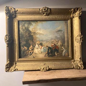 Vintage Print in Gouden Lijst - 56x46 cm beschikbaar voor biedingen