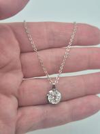 Zilveren ketting 835 met hanger 38.5cm, Met hanger, Gebruikt, Verzenden, Zilver