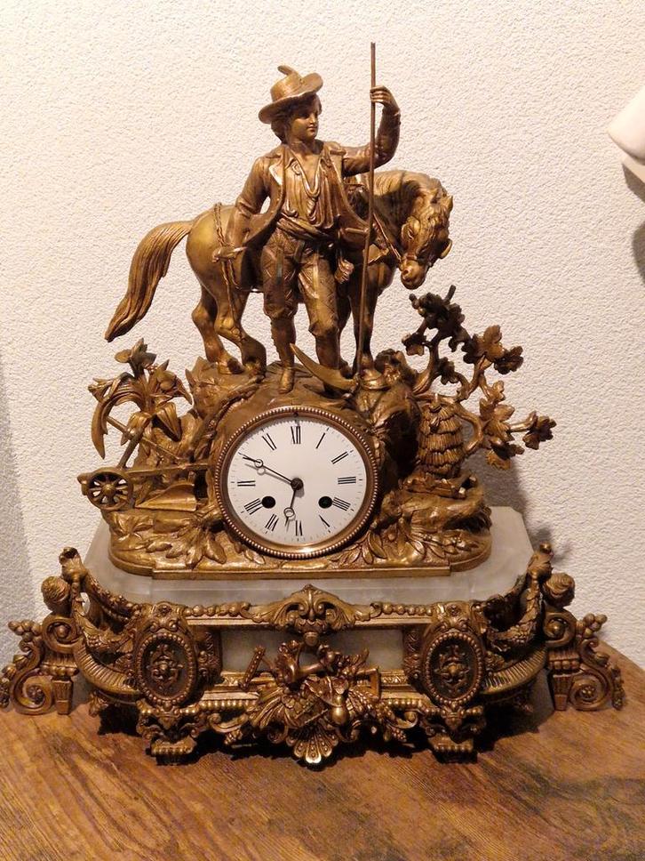 Prachtige grote franse pendule klok, Antiek en Kunst, Antiek | Klokken, Ophalen