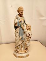 Vintage bisque porselein Josef met kind., Ophalen of Verzenden