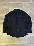 Zwart Linnen Ralph Lauren Overhemd – Maat L, Zwart, Vintagie, Ralph Lauren, Haulerwijk