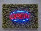 Neon ledsign OPEN kunstmos moswand letterlamp etalage horeca, Ophalen, Zo goed als nieuw, Hip uniek retro vintage