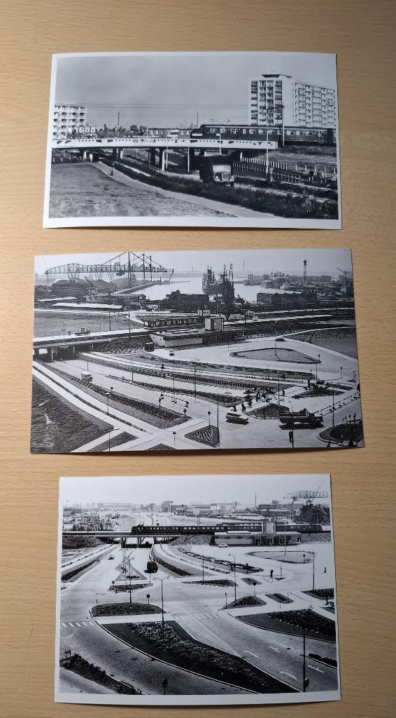 foto's Station Vlaardingen Oost - 1955-1960, Verzamelen, Foto's en Prenten, Nieuw, Foto, Gebouw, 1940 tot 1960, Verzenden