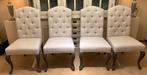 Landelijke Eetkamerstoelen beige stof (4 stuks), Ophalen, Overige kleuren, Vier, Stof