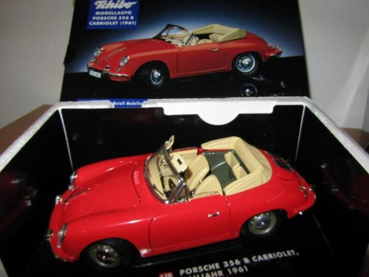 TCHIBO BBURAGO Porsche 356b Cabriolet (1961) rood, ZGAN, OVP, Hobby en Vrije tijd, Modelauto's | 1:18, Nieuw, Auto, Bburago, Ophalen of Verzenden