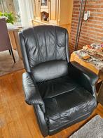 Zwarte leren relaxstoel, Huis en Inrichting, Fauteuils, Ophalen