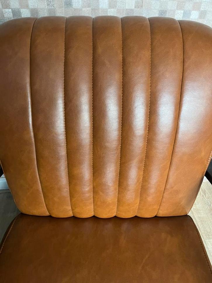 Fauteuil - lederlook  cognac, Huis en Inrichting, Banken | Sofa's en Chaises Longues, Zo goed als nieuw, Eenpersoons, Minder dan 150 cm