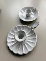 Vintage emaille blakertje met geschulpte rand + 1 gratis, Overige materialen, Gebruikt, Wit, Ophalen of Verzenden