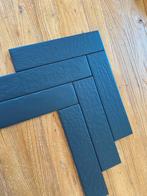 Langwerpige mat zwarte tegels, Nieuw, Minder dan 5 m², Wandtegels, Keramiek