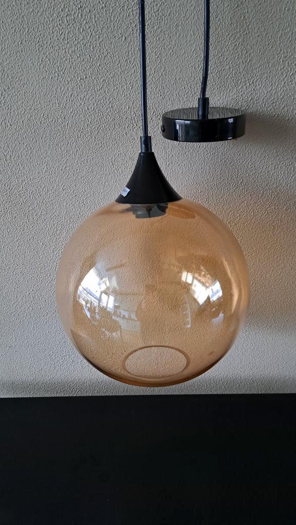 Gouden/geel  Plafondlamp Glas Rond - Kwantum, Huis en Inrichting, Lampen | Hanglampen, Zo goed als nieuw, Minder dan 50 cm, Glas