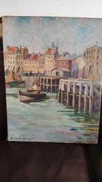 Impressionisch havengezicht, schilder Marcel Jarnan, vintage, Antiek en Kunst, Ophalen