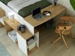 Gaby kajuitbed met bureau en bergruimte - Wit/eiken