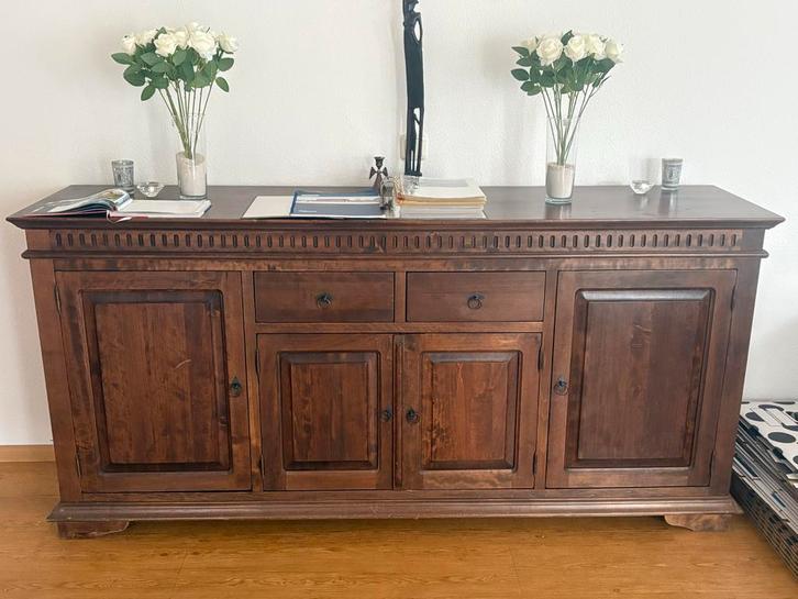 Koloniaal dressoir - 2 meter breed, Huis en Inrichting, Kasten | Buffetkasten, Gebruikt, Minder dan 100 cm, 150 tot 200 cm, 50 tot 75 cm