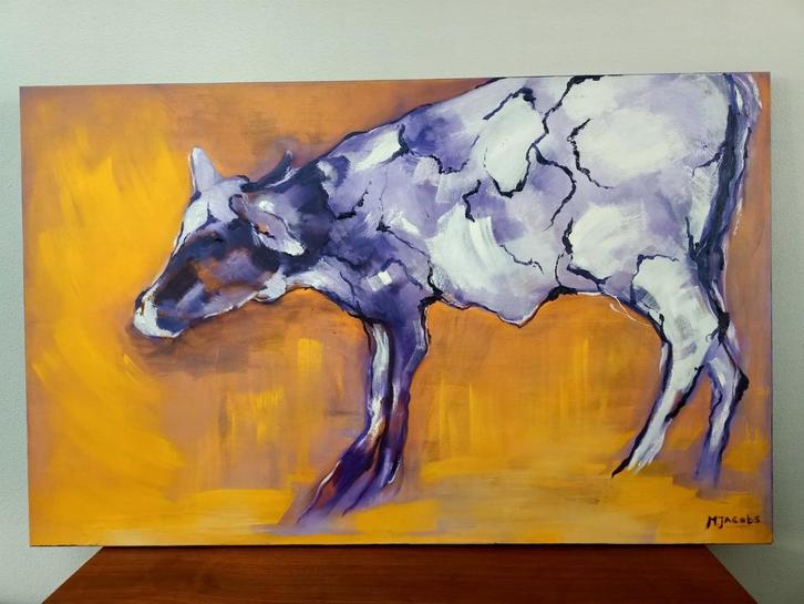 Prachtig kleurrijk schilderij acrylverf   t.e.a.b., Antiek en Kunst, Kunst | Schilderijen | Modern, Ophalen