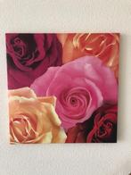 Canvas wanddecoratie, fotolijst met rozen., Ophalen of Verzenden, Zo goed als nieuw