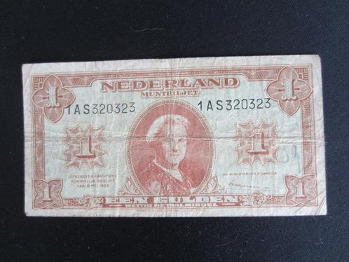 Te Koop 1 Gulden biljet 1945, Postzegels en Munten, Bankbiljetten | Nederland, Los biljet, 1 gulden, Ophalen of Verzenden