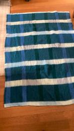 Wollen retro deken geruit groen, Huis en Inrichting, Woonaccessoires | Plaids en Woondekens, Ophalen of Verzenden, Zo goed als nieuw