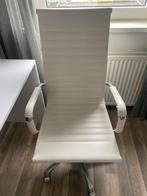 Elegante lederen bureaustoel - WIT, Huis en Inrichting, Bureaustoelen, Ophalen, Zo goed als nieuw, Wit