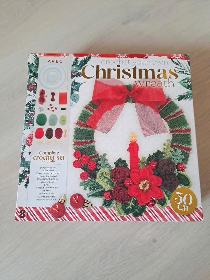 Haakpakket Kerstkrans - DIY-set (volwassenen), Diversen, Kerst, Nieuw, Ophalen of Verzenden