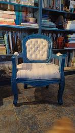 Houten kinderstoel met lieveheersbeestjes, Gebruikt, Blauw, Vintage, Ophalen of Verzenden