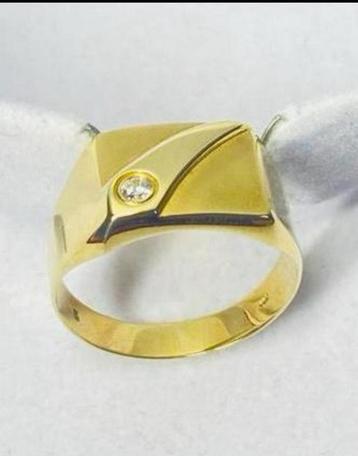 Gouden ring - zegelring - 14 karaat beschikbaar voor biedingen