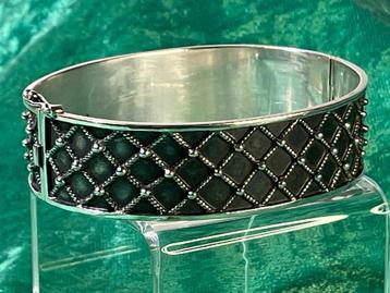 Portugees 835 zilver armband – ruitreliëf & patina beschikbaar voor biedingen