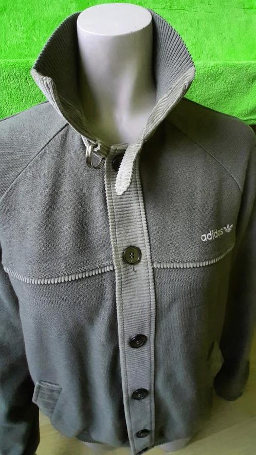 ADIDAS herenvest - Mt 52 / 54 - Legergroen - RETRO 70’s item, Kleding | Heren, Truien en Vesten, Zo goed als nieuw, Maat 52/54 (L)