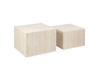 Dice Bijzettafel Set van 2 - Vierkant - Crème | Van €269, nu beschikbaar voor biedingen