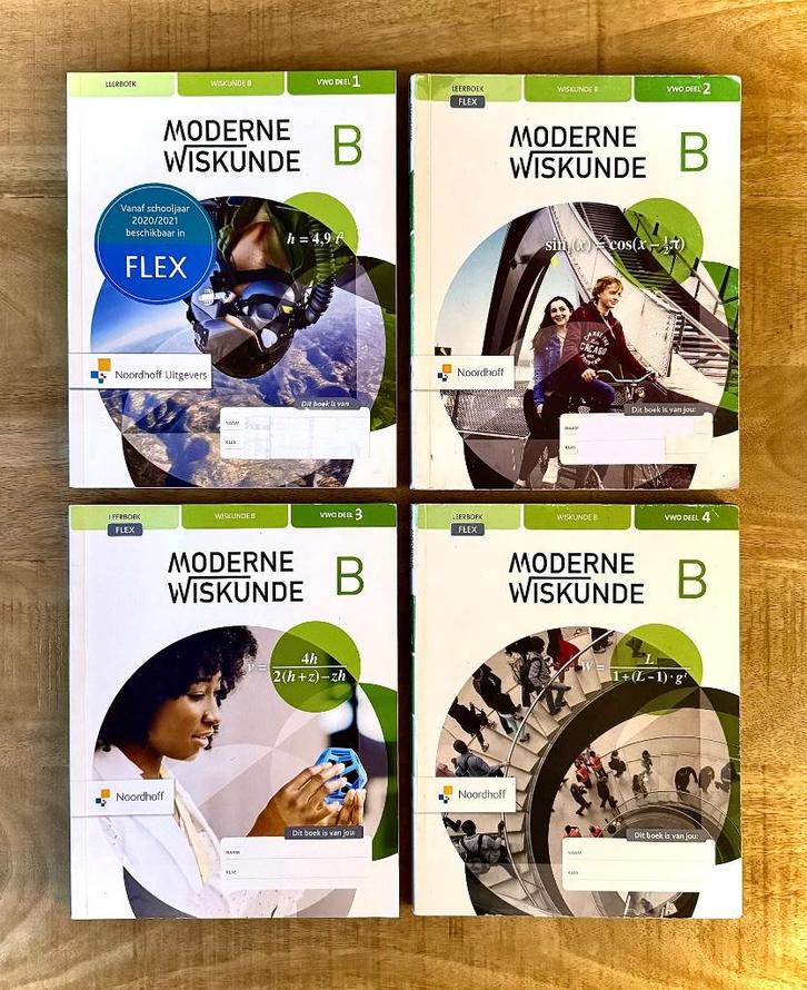 Moderne Wiskunde VWO B Deel 1, 2, 3, 4 Leerboeken 12e editie, Boeken, Schoolboeken, Zo goed als nieuw, Wiskunde B, VWO, Ophalen of Verzenden