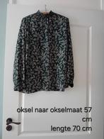Mooie Hema Blouse groen/zw/wit travelst.maat L/44 i.g.st., Ophalen of Verzenden, Zo goed als nieuw, Maat 42/44 (L), Wit