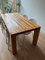 Steigerhouten tafel 1.90 x 0.90 - mooi en spleetloos, Gebruikt, Vijf personen of meer, 150 tot 200 cm, Rechthoekig