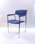 Gijs van der Sluis vintage eetkamerstoel (dikke buis), Vijf, Zes of meer stoelen, Metaal, Blauw, Gebruikt