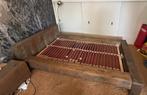 1 pers. steigerhoutenbed met elektr.lattenbodem, Ophalen, 90 cm, Eenpersoons, Zo goed als nieuw