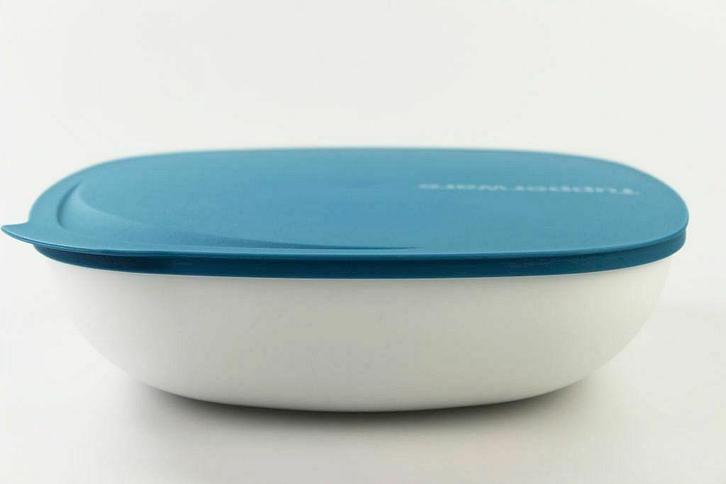 Tupperware Allegra Kom 2,5L Vierkant Blauw/Wit Nieuw, Huis en Inrichting, Keuken | Tupperware, Nieuw, Bak of Kom, Blauw, Wit, Ophalen of Verzenden